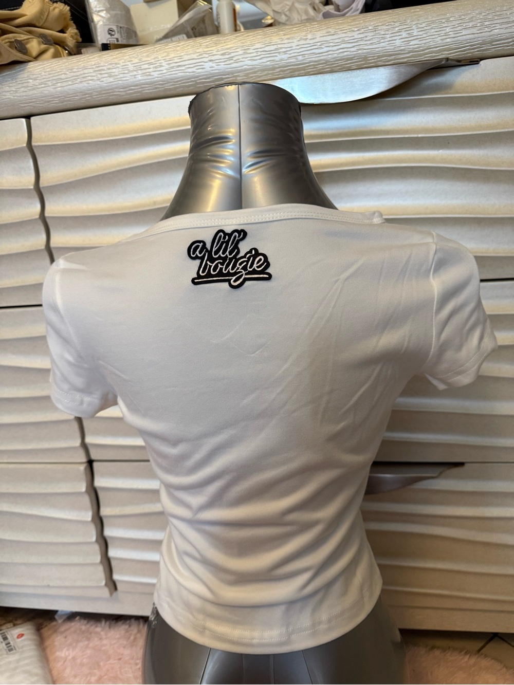 White Graphic Scoop Neck Women’s Tee - Sentence Enhancers - Picture 5 of 7
